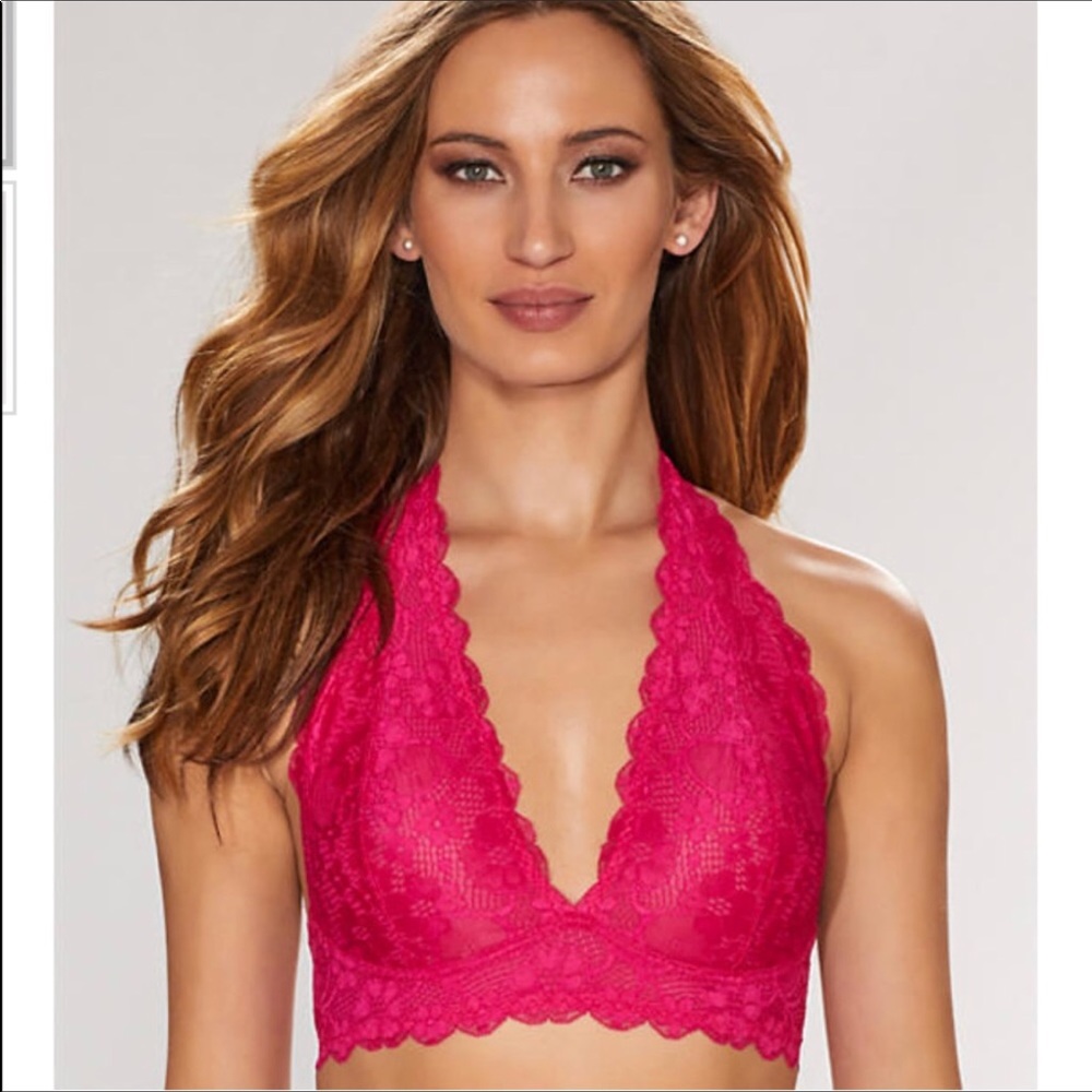 Free People Lace Galloon Halter Bralette